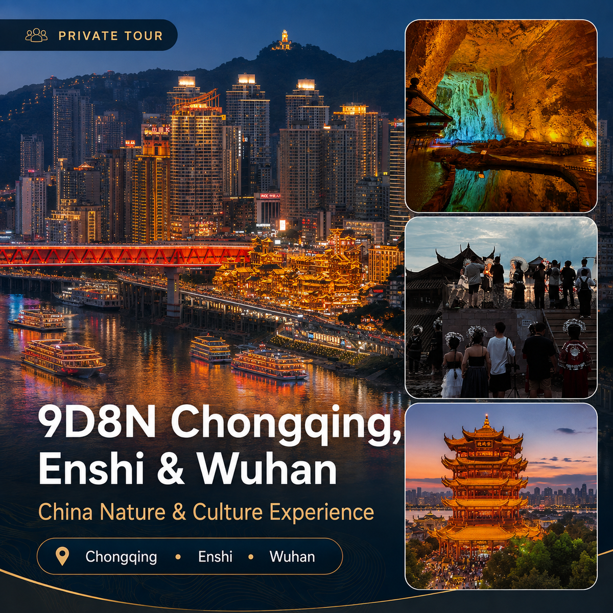 9T8N Chongqing–Enshi–Wuhan Privatreise | Natur & Kultur in China