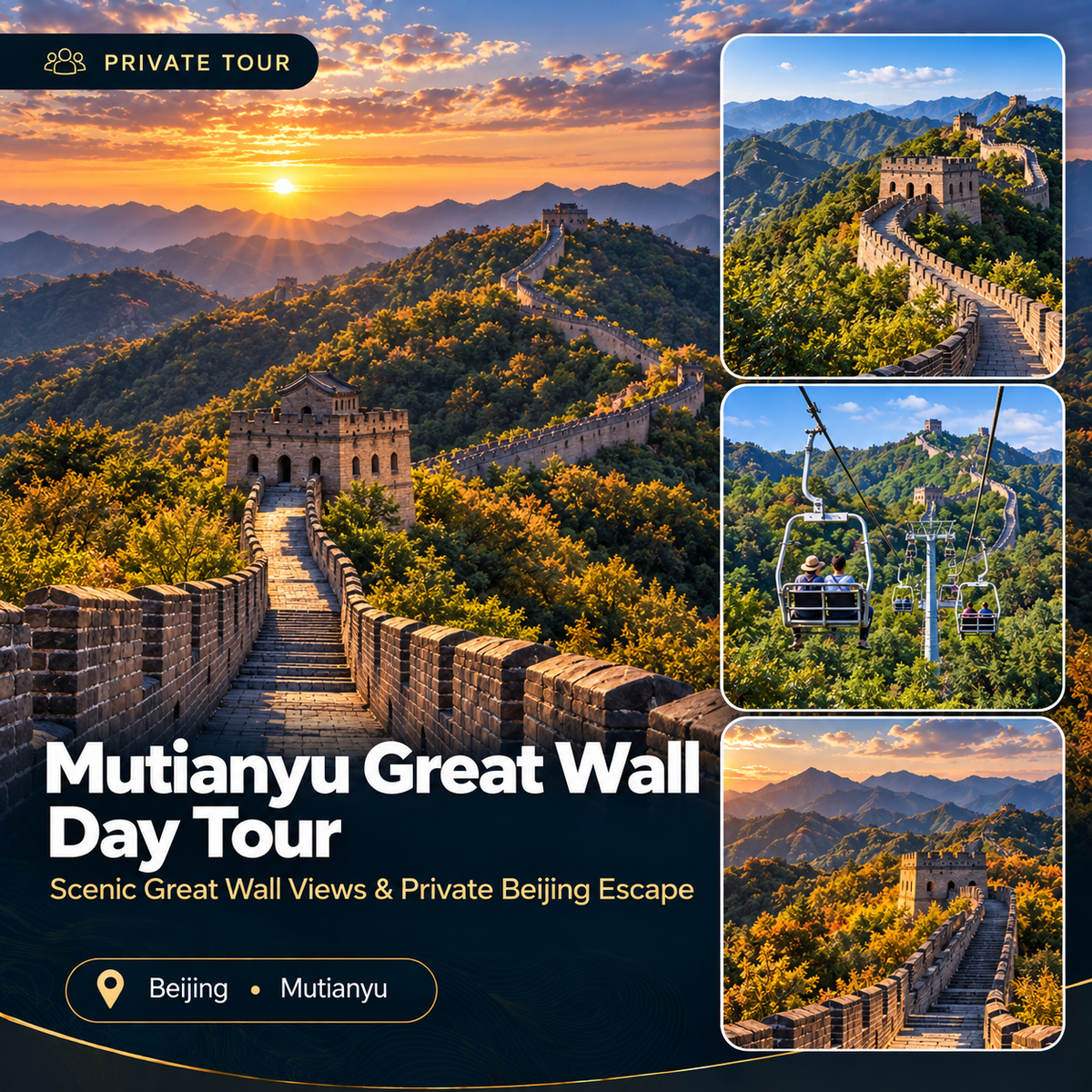 Mutianyu Great Wall Private Day Tour | Cable Car & Toboggan Option