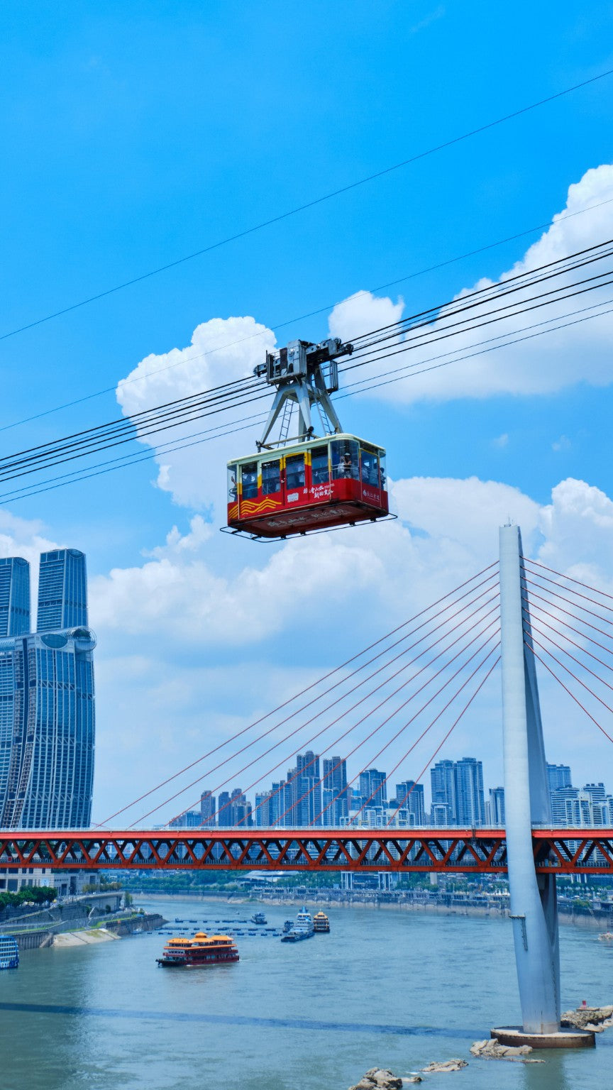 Yangtze River Cableway crossing Chongqing
