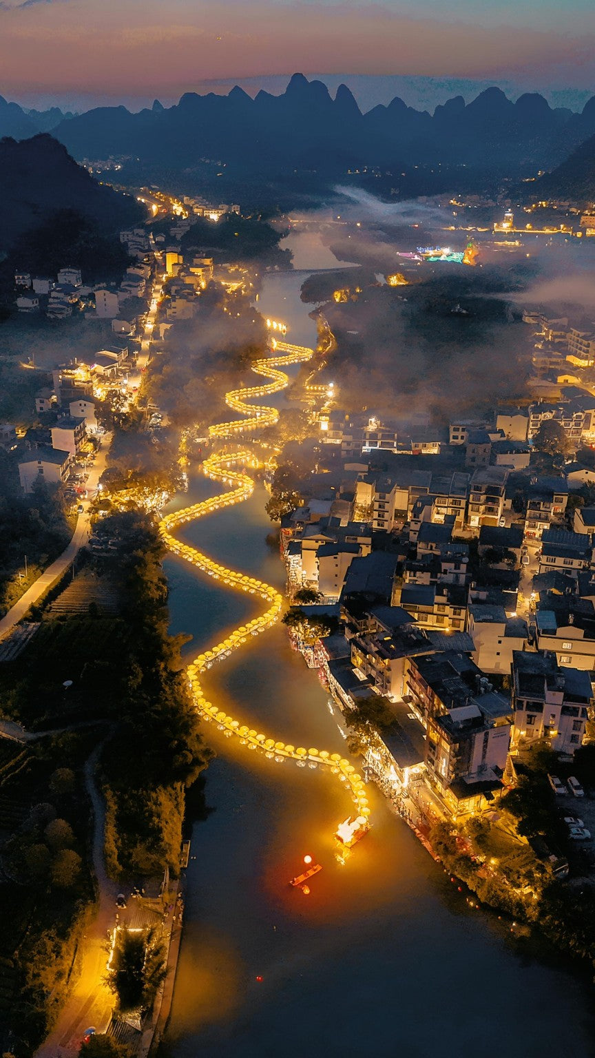 Yulong River Scenic Area Yangshuo Night View